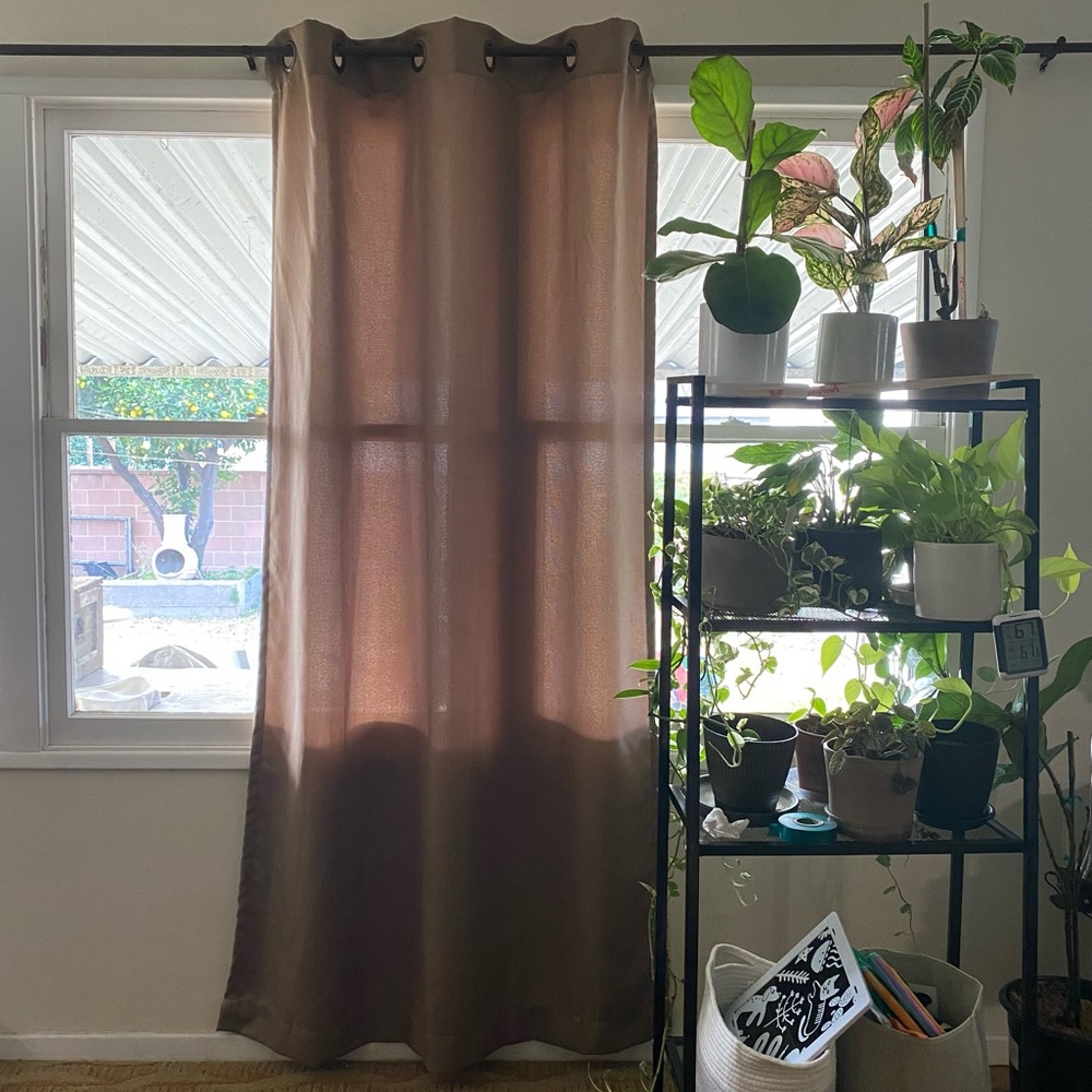 BROWN PANEL CURTAINS SET OF 4